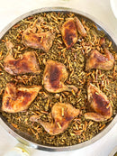 عزيمة Warak Dawali & Freekeh with Chicken