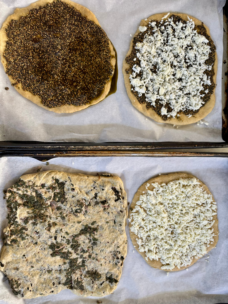 Family Mtabak Fresh Zaatar & Manakeesh